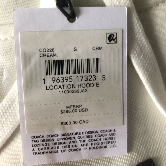 Coach New York Hoodie Sweatshirt, Small, NEW - Picture 4 of 8